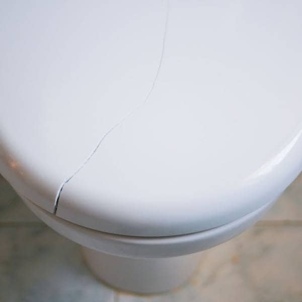 Cracked toilet seat