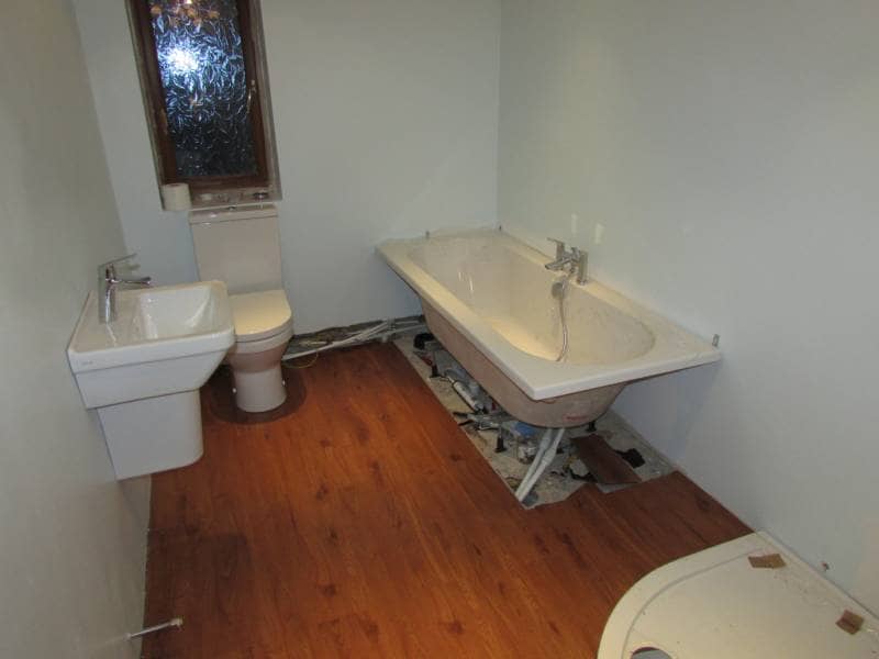 toilet during a bathroom makeover