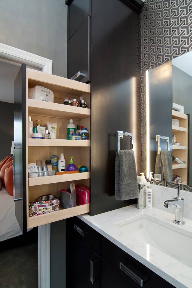 pull out bathroom storage