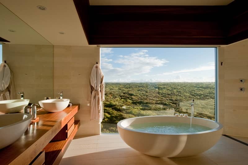 Southern Ocean Lodge Australia - luxury bathroom with view