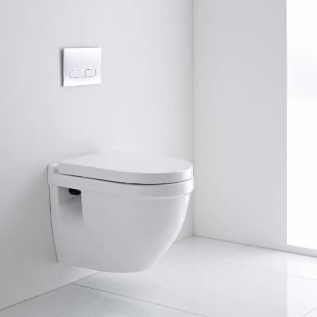 White wall hung modern toilet