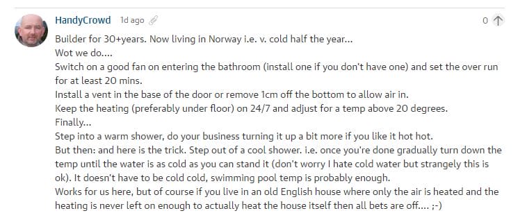 bathroom condensation comment