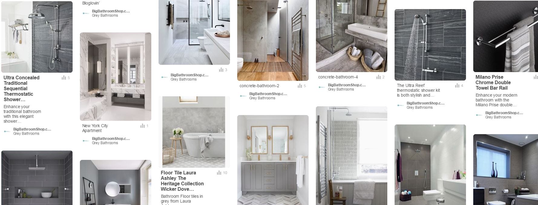 grey bathroom ideas Pinterest board