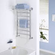 heated towel rail with shelf