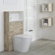 light oak WC unit with back to wall toilet