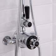 chrome and black exposed thermostatic shower valve