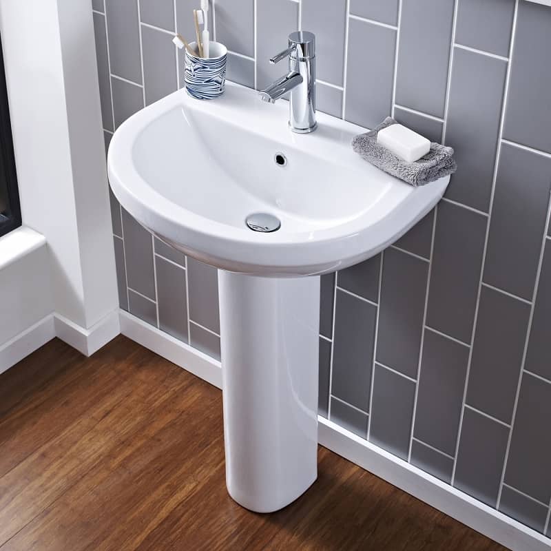basin with pedestal