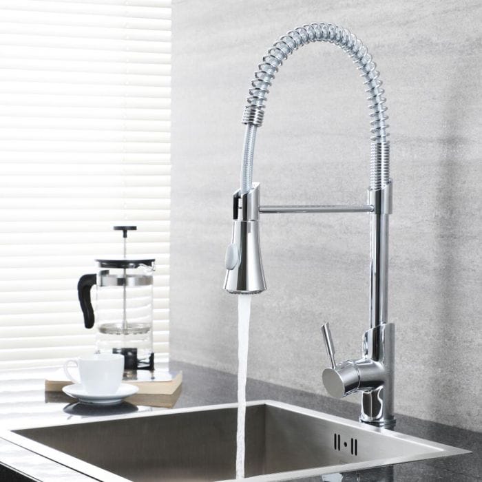 The Kitchen Tap Buyer S Guide BigBathroomShop   Milano Mirage Pull Out Kitchen Tap 