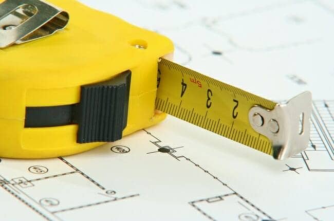 measuring tape basin guide measuring tape on a plan