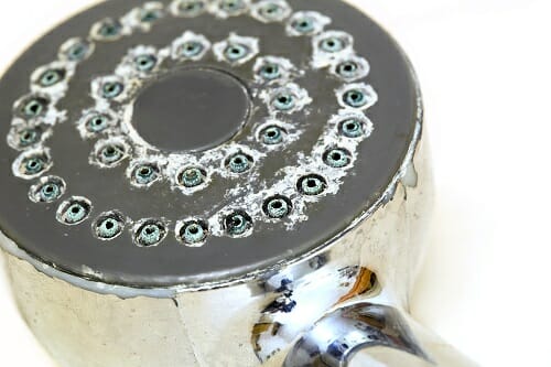 Shower head with lime
