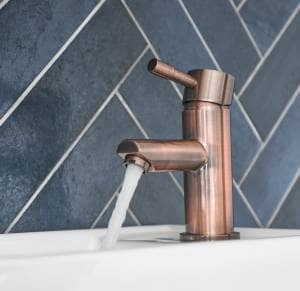 brushed copper mono basin tap