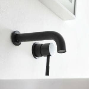 Black wall mounted tap