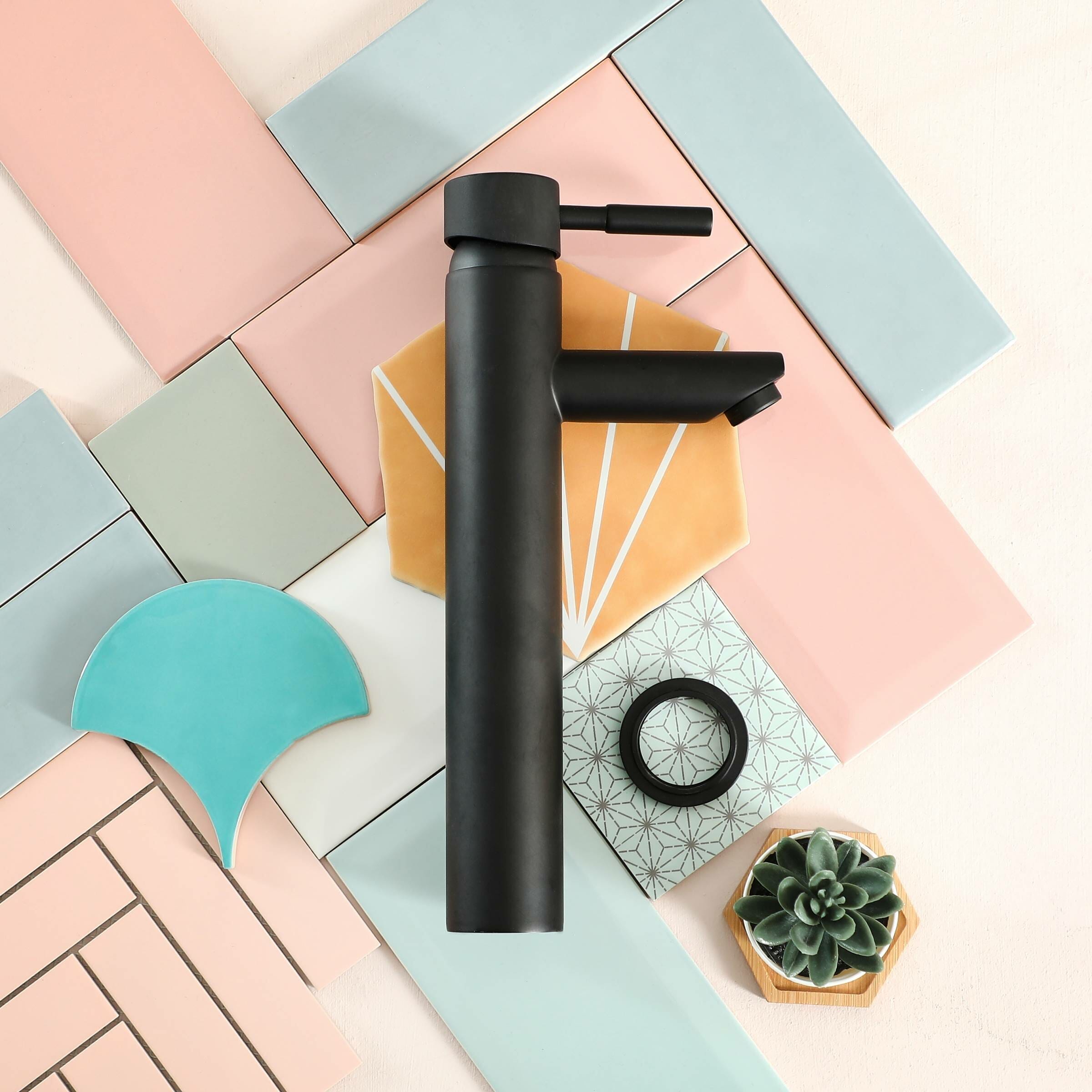 Vibrant Pastels with a Black Twist Big Bathroom Shop