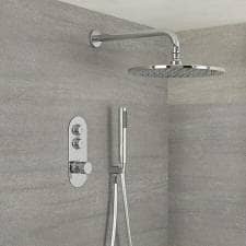 Milano Orta Chrome Thermostatic Shower w/ Shower Head & Hand Shower