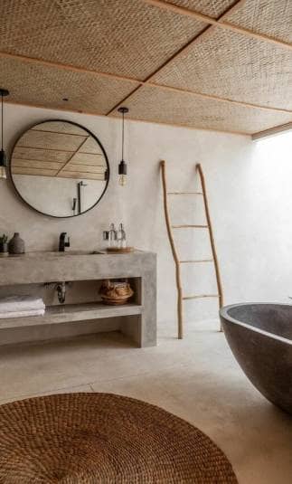 Japandi wasbi-sabi bathroom