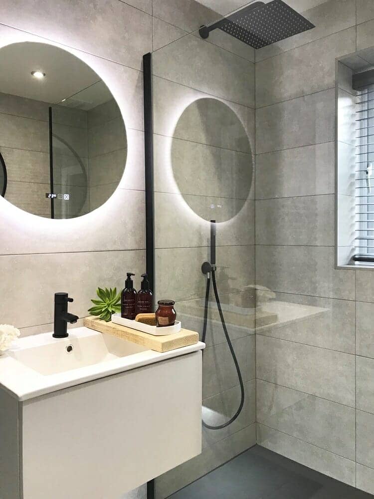 a contemporary bathroom suite trend by Our Home Interior on Instagram