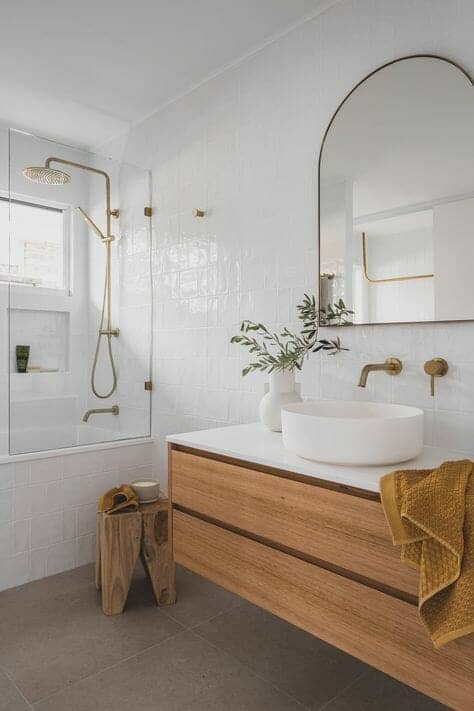 Modern organic bathroom interior