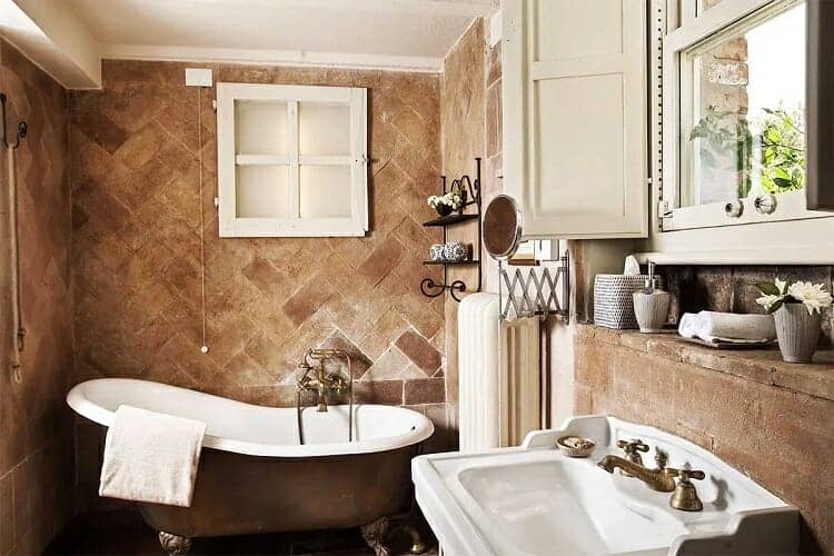 A mediterranean bathroom style.