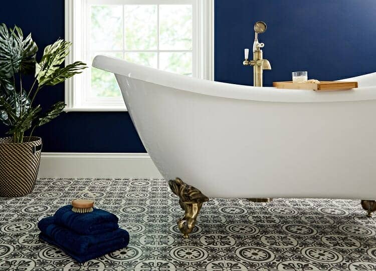 A roll top bath in a Victorian bathroom space