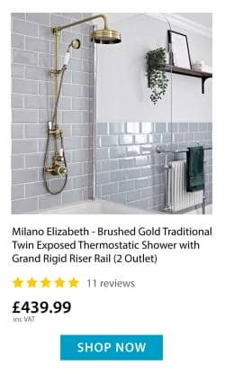 Elizabeth gold thermostatic shower 