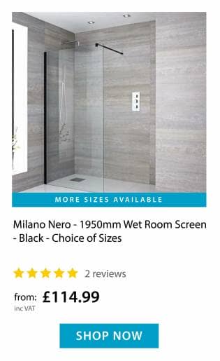 Milano Nero - Wet Room Screen