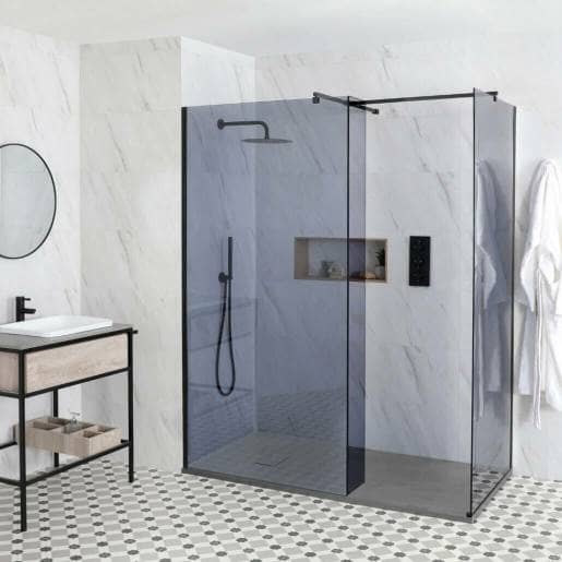 Corner smoked glass enclosure