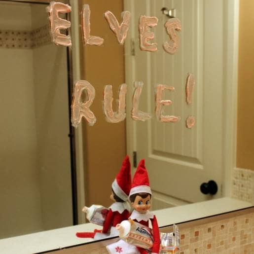 Elf with toothpaste