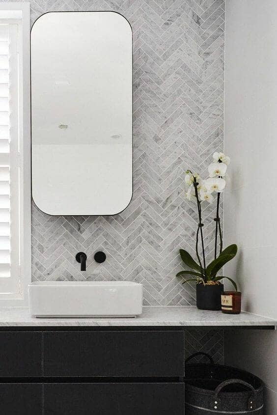 Marble Herringbone Tiles