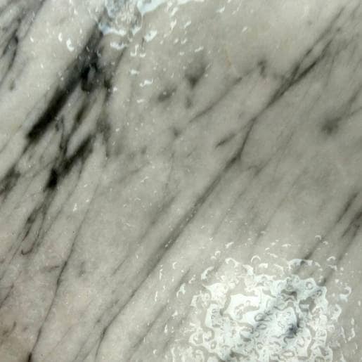 wet and slippy marble tile