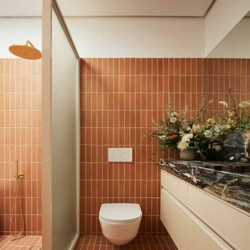 Terracotta bathroom decor 