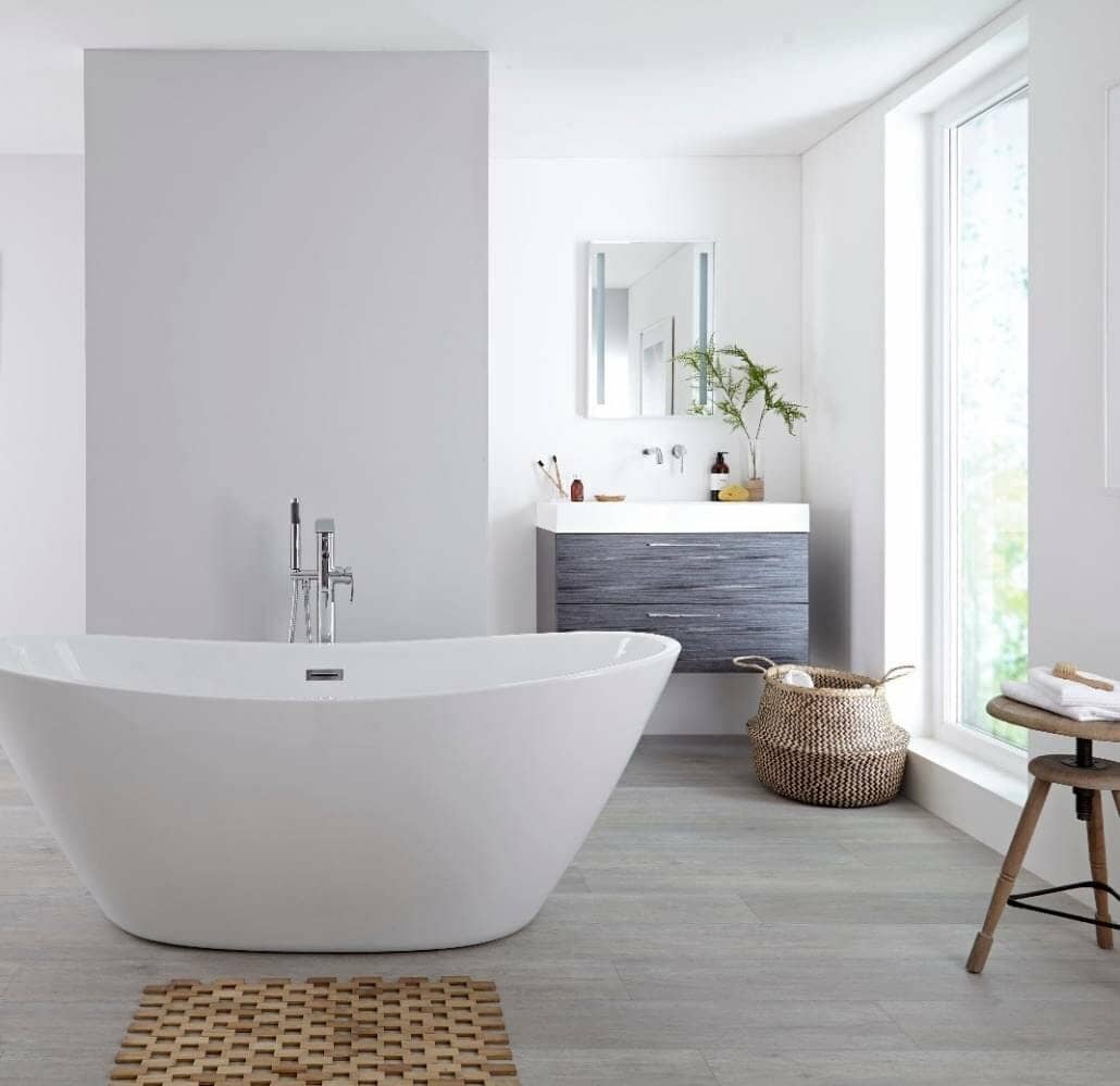 Organic modern bathroom interior
