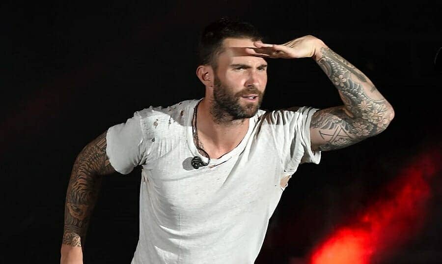 Adam Levine looking out into crowd
