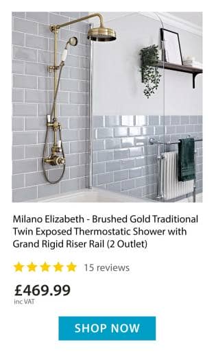 Brushed Gold Thermostatic Shower 