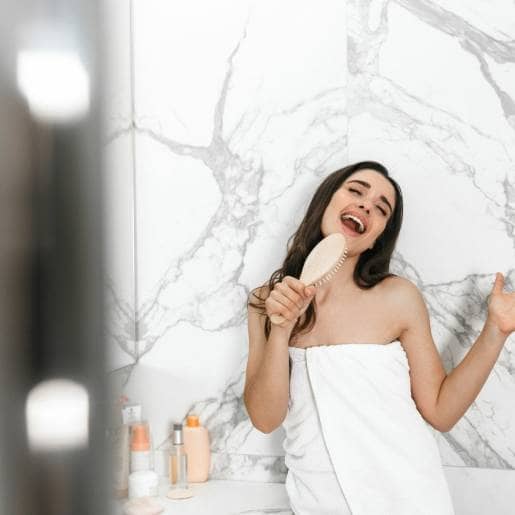Singing in the bathroom