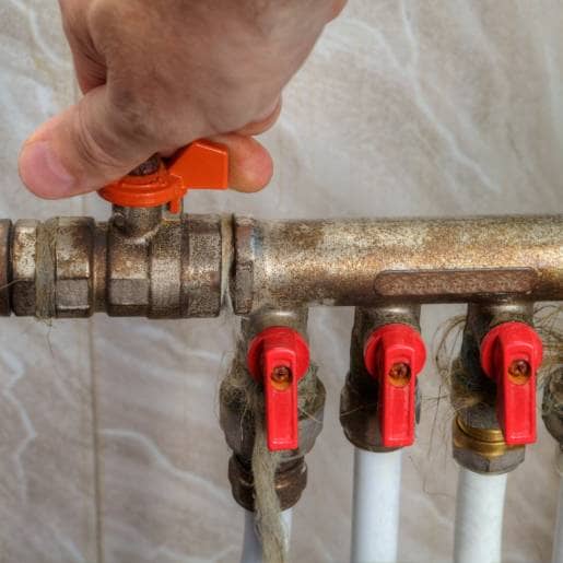 Turning off main water supply