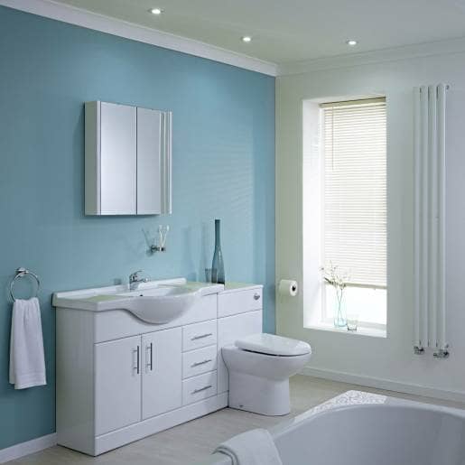 Bathroom combination vanity storage solution.
