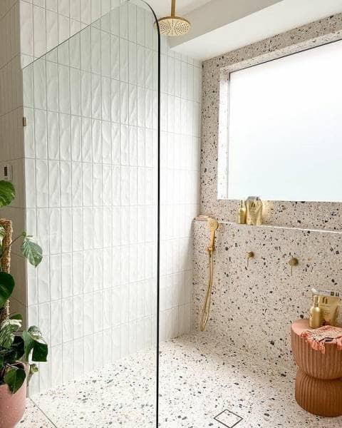 a rose pink coloured mood boosting bathroom