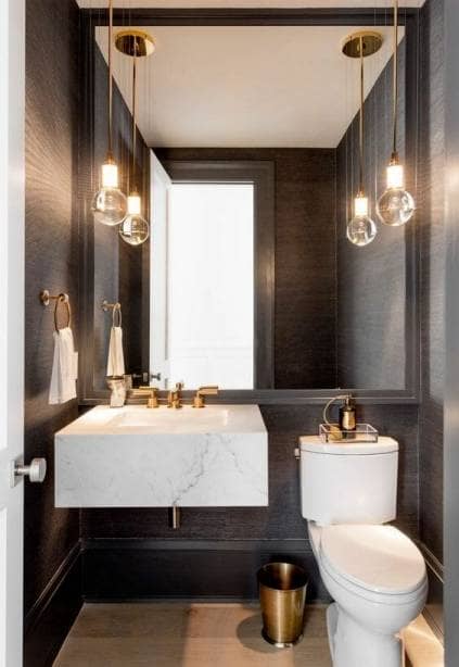 large mirror in ensuite bathroom