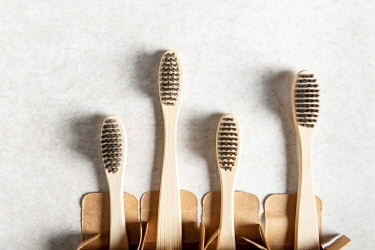 Bamboo toothbrush for sustainable bathroom