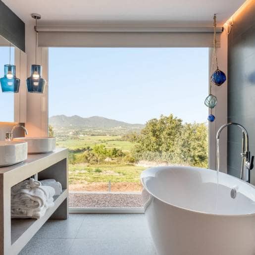 Summer bathroom interior