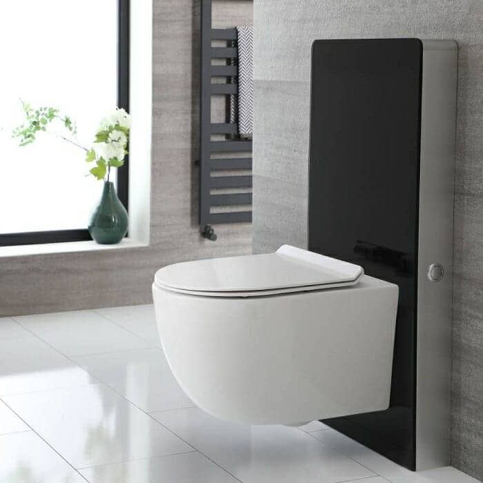 Milano Arca Black toilet unit with Overton rimless toilet