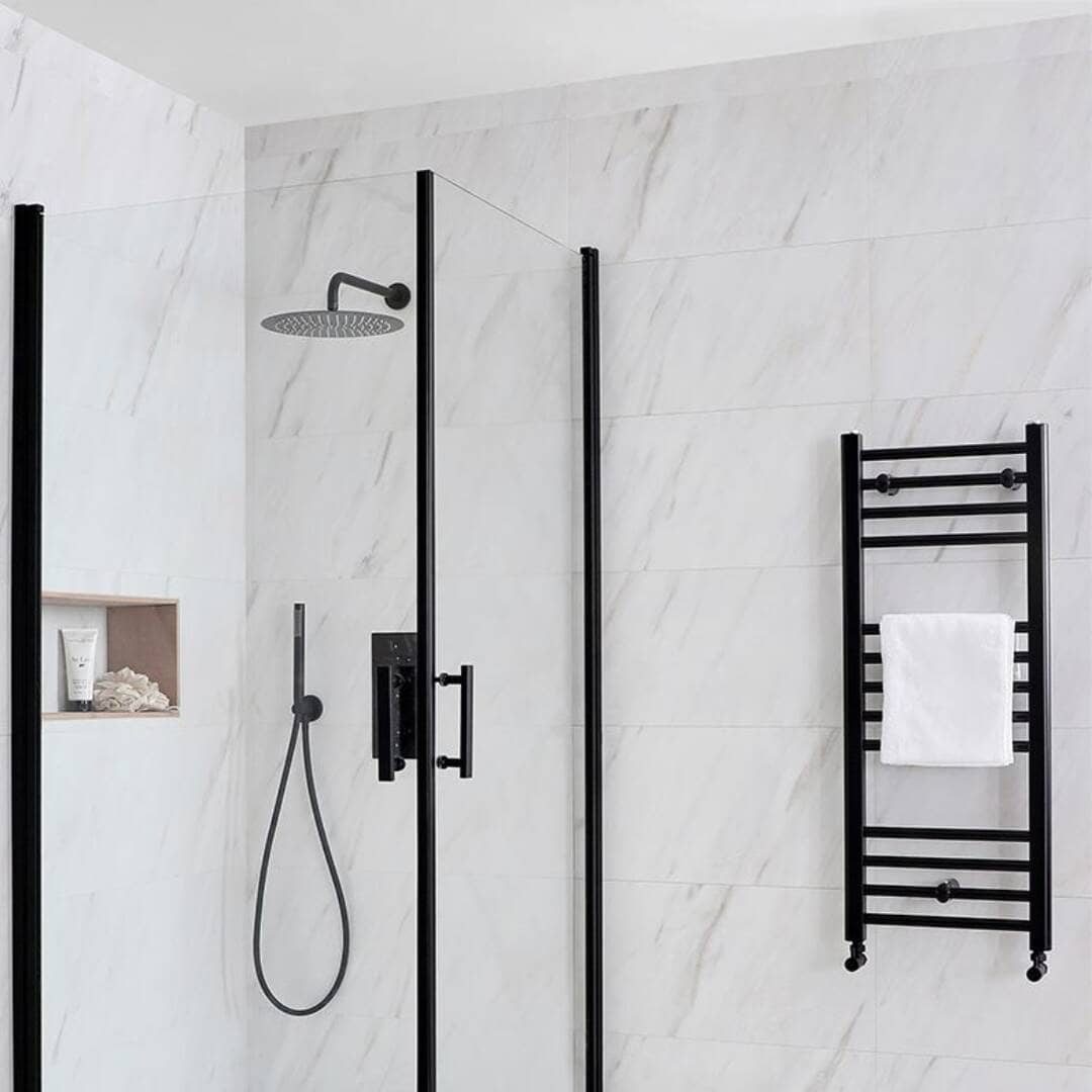 Milano Nero Milano Nero black straight heated towel rail