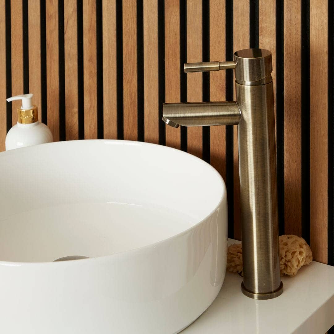 Brushed gold highrise tap