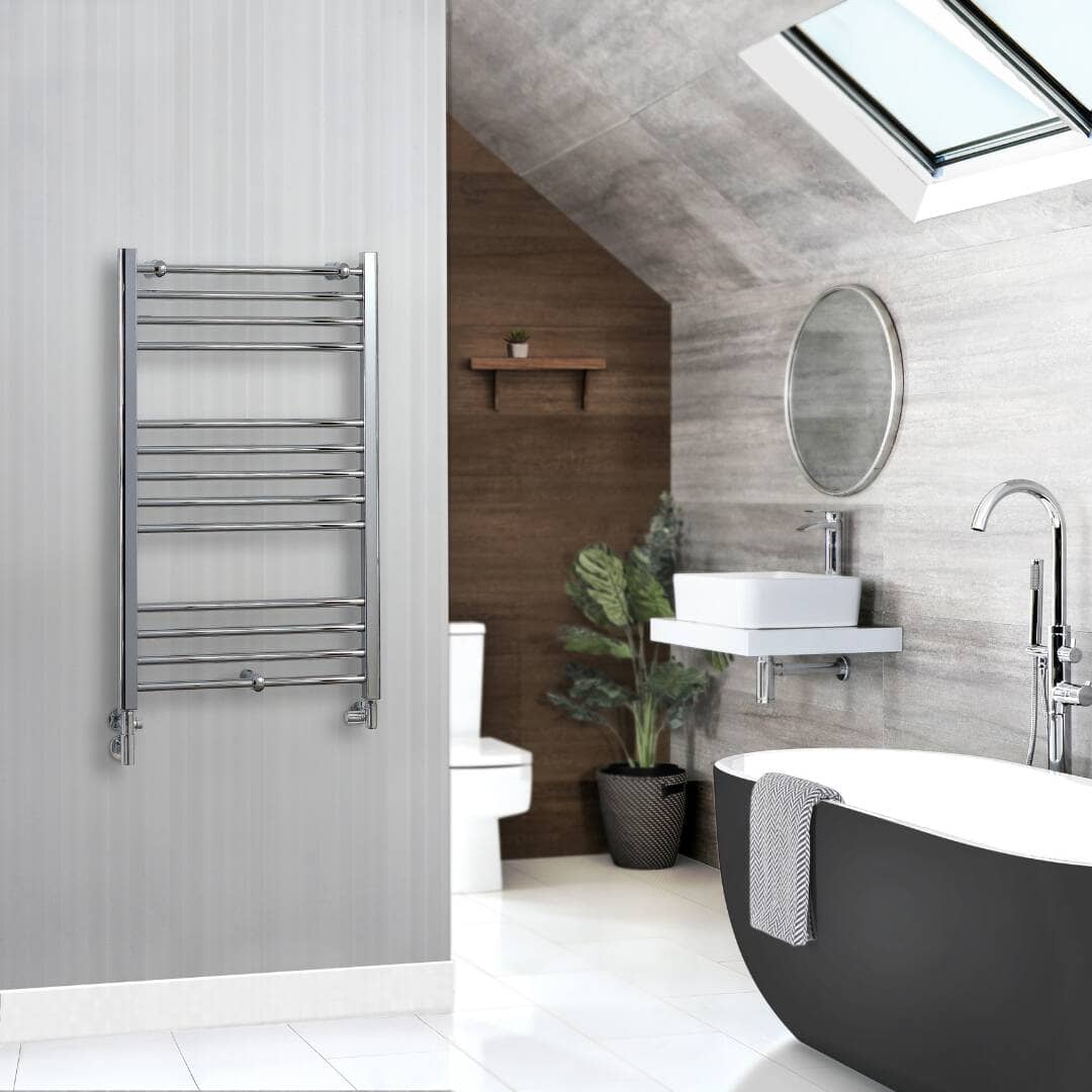 milano kent heated towel rail in chrome Milano Kent heated towel rail
