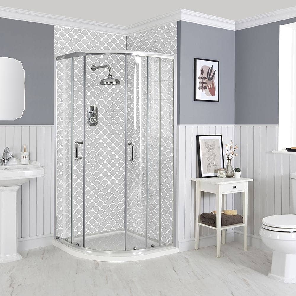 Milano Langley - Traditional Quadrant Shower Enclosure with Tray