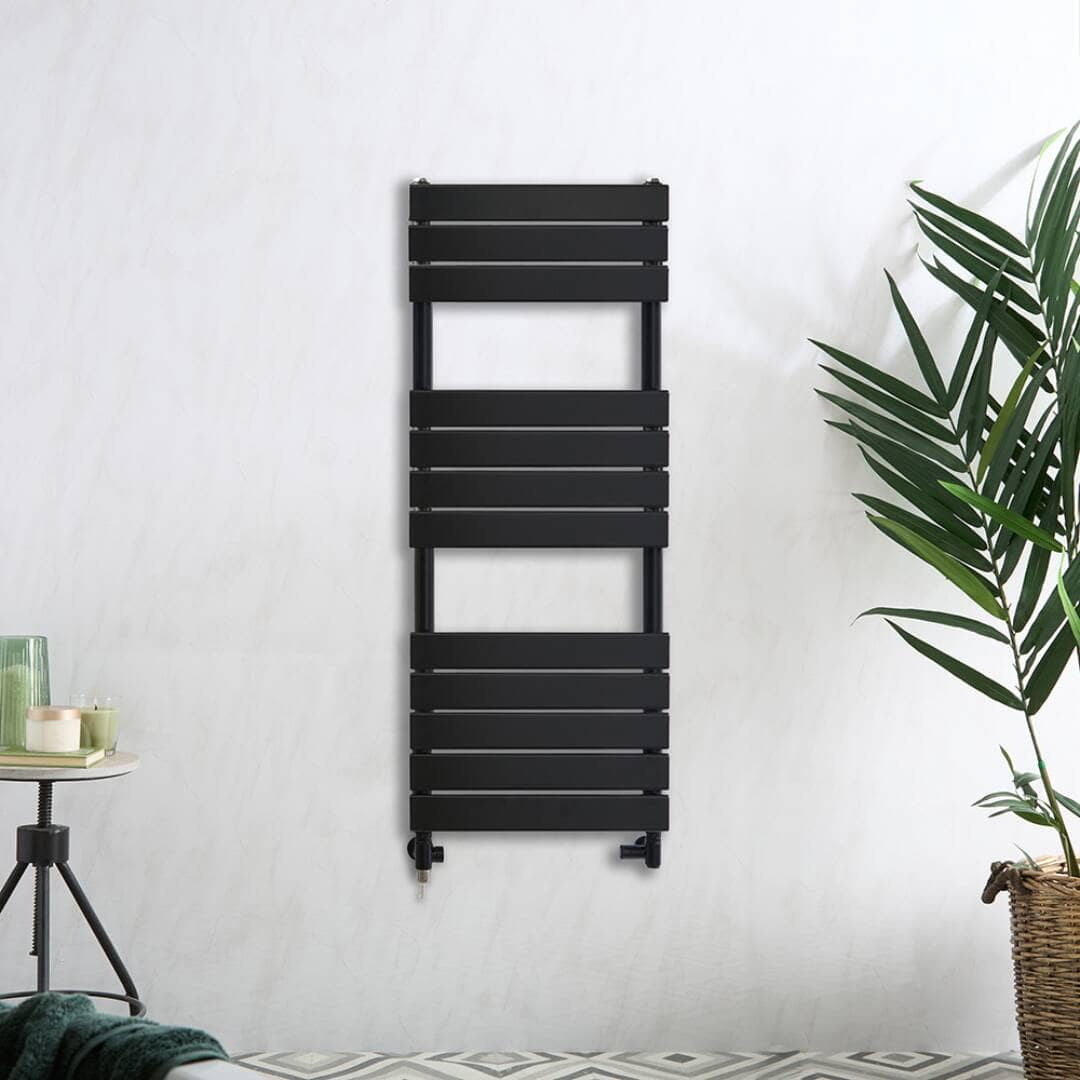 Milano Lustro heated towel rail in black Milano Lustro in black