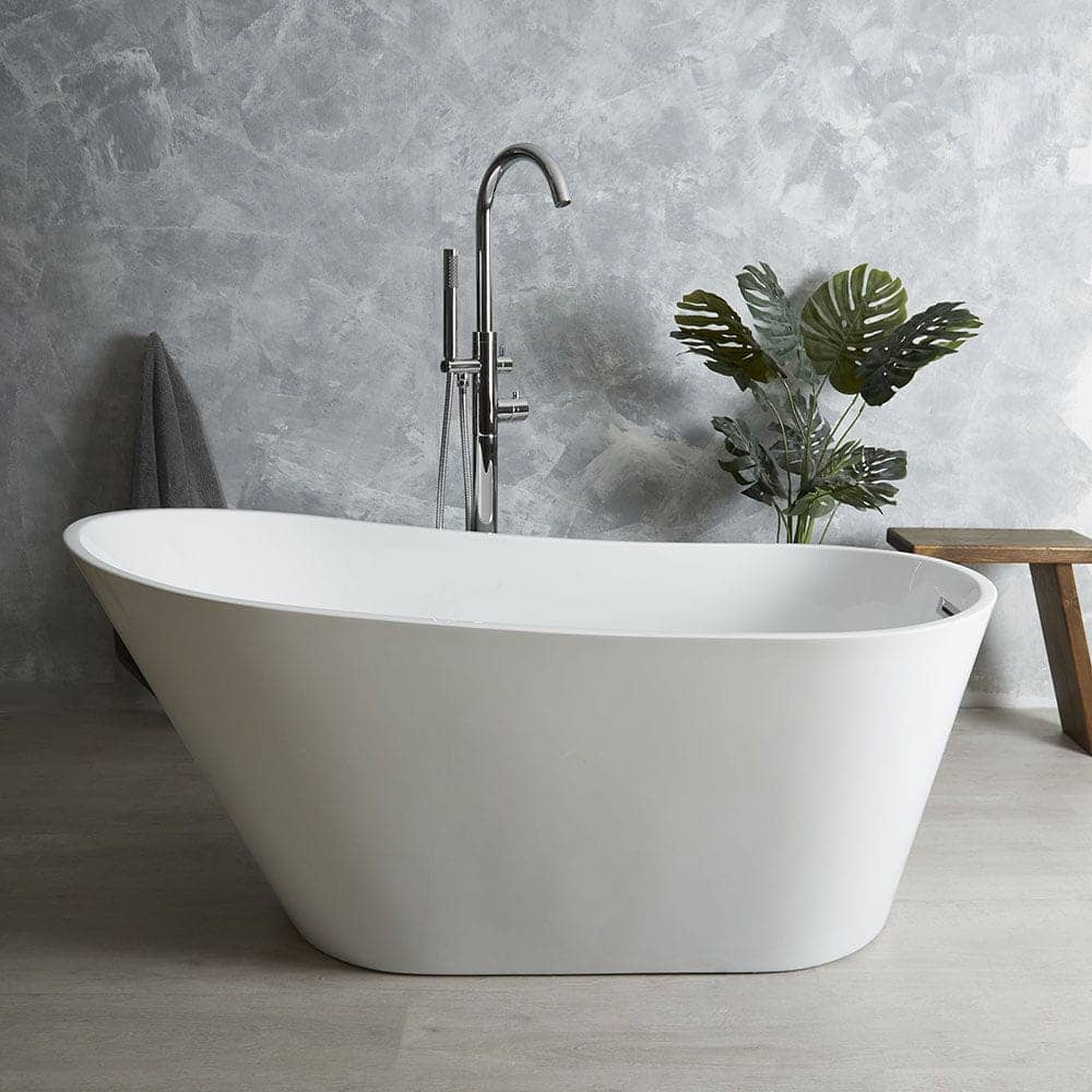 Milano Overton - White Modern Freestanding Slipper Bath - 1500mm x 750mm
