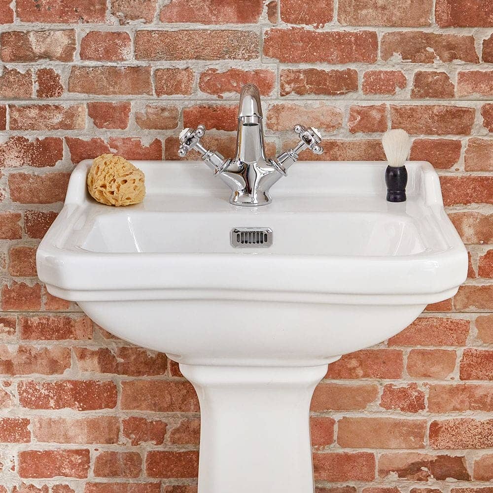 Milano Richmond - Comfort Height Traditional Cloakroom Basin with Full Pedestal