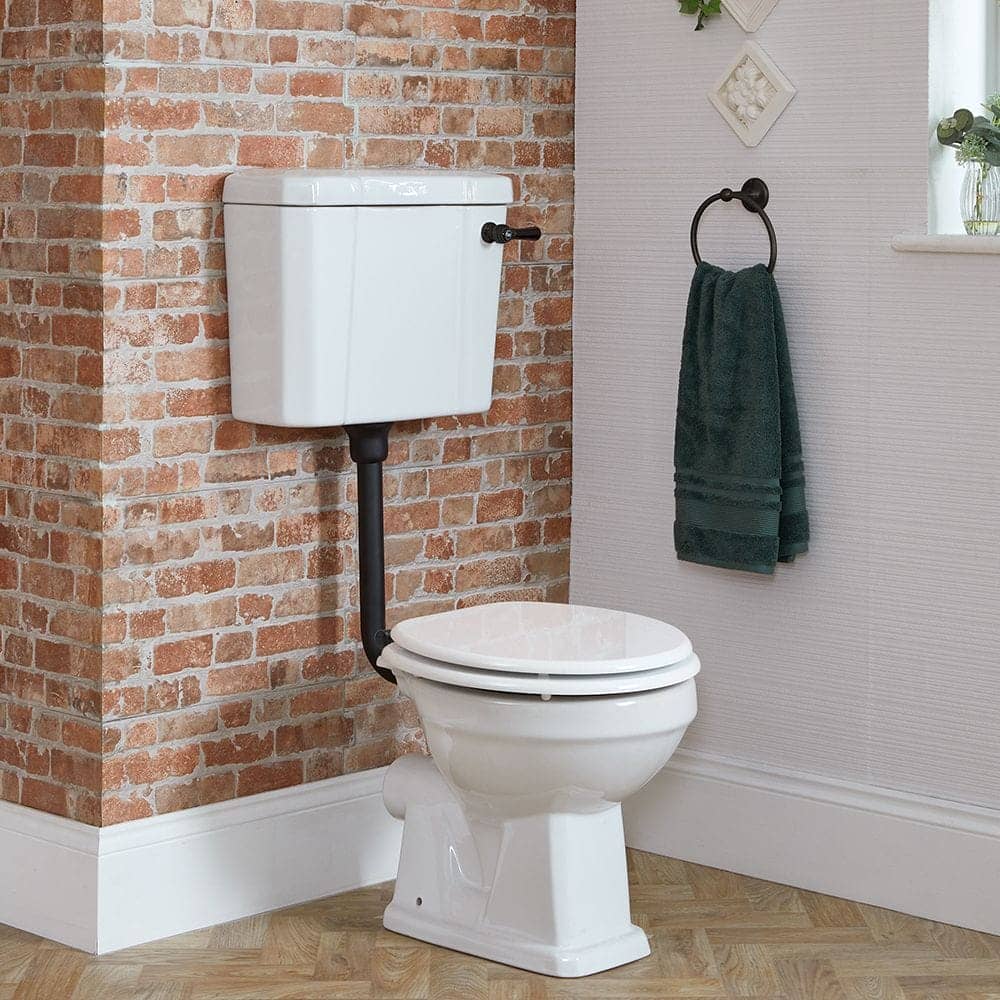 Milano Richmond - Traditional Low Level Toilet with Cistern and White Seat