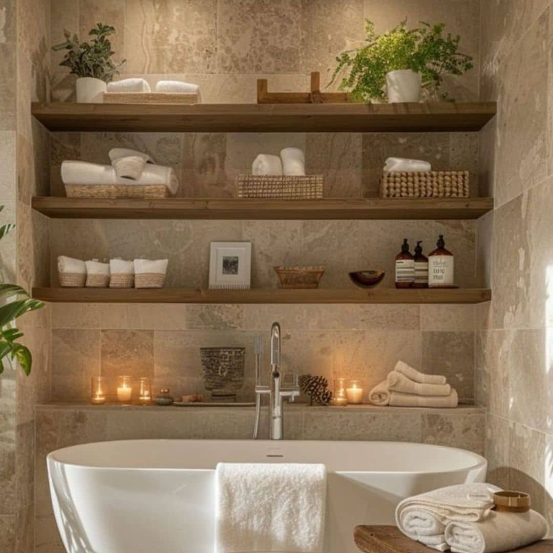 Organic looking bathroom